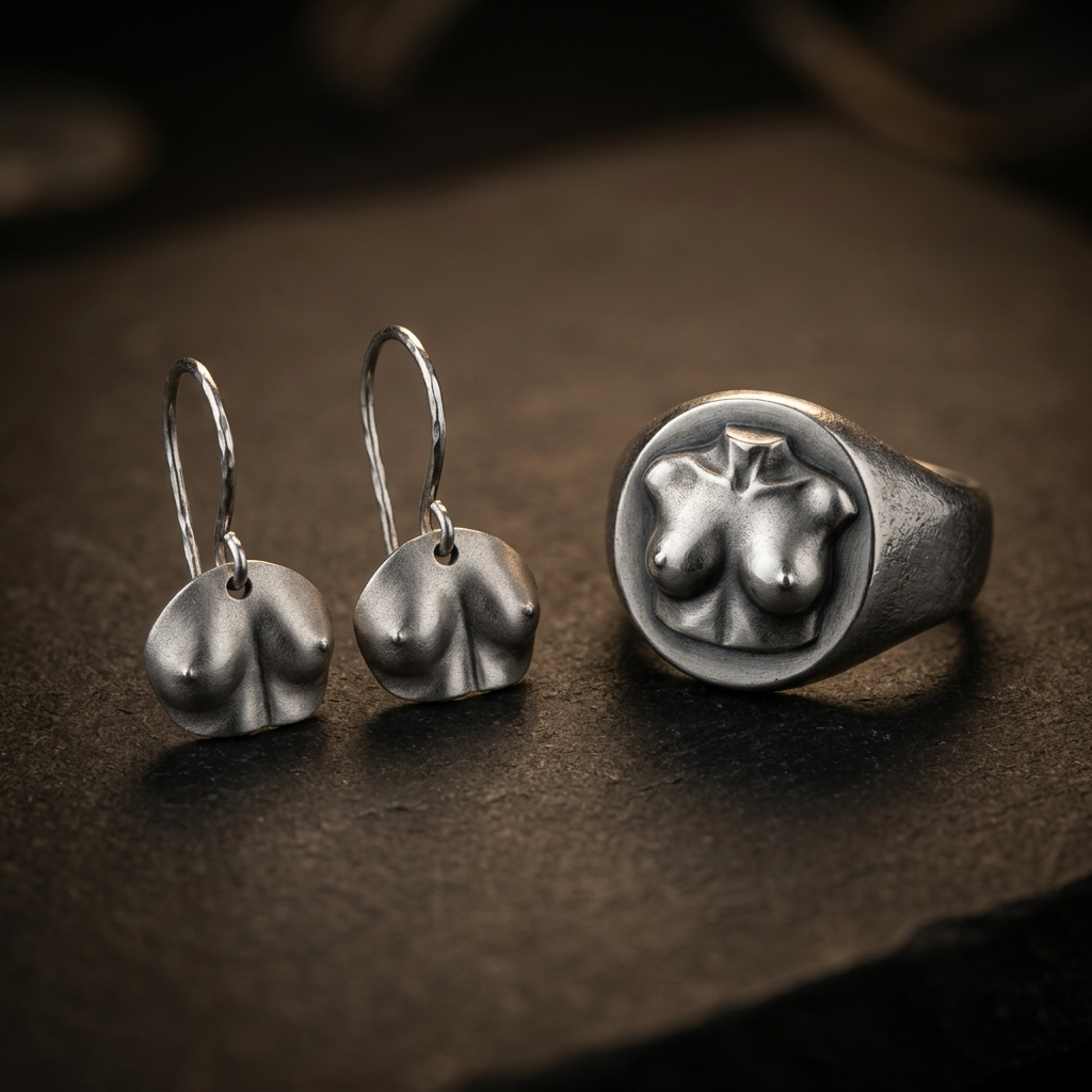 Earrings & signet ring
